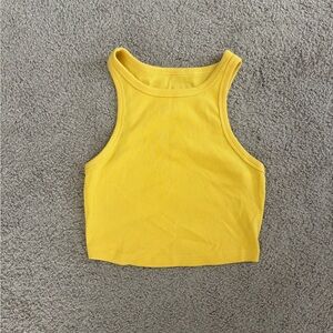 Wild Fable Yellow Ribbed Crop Top